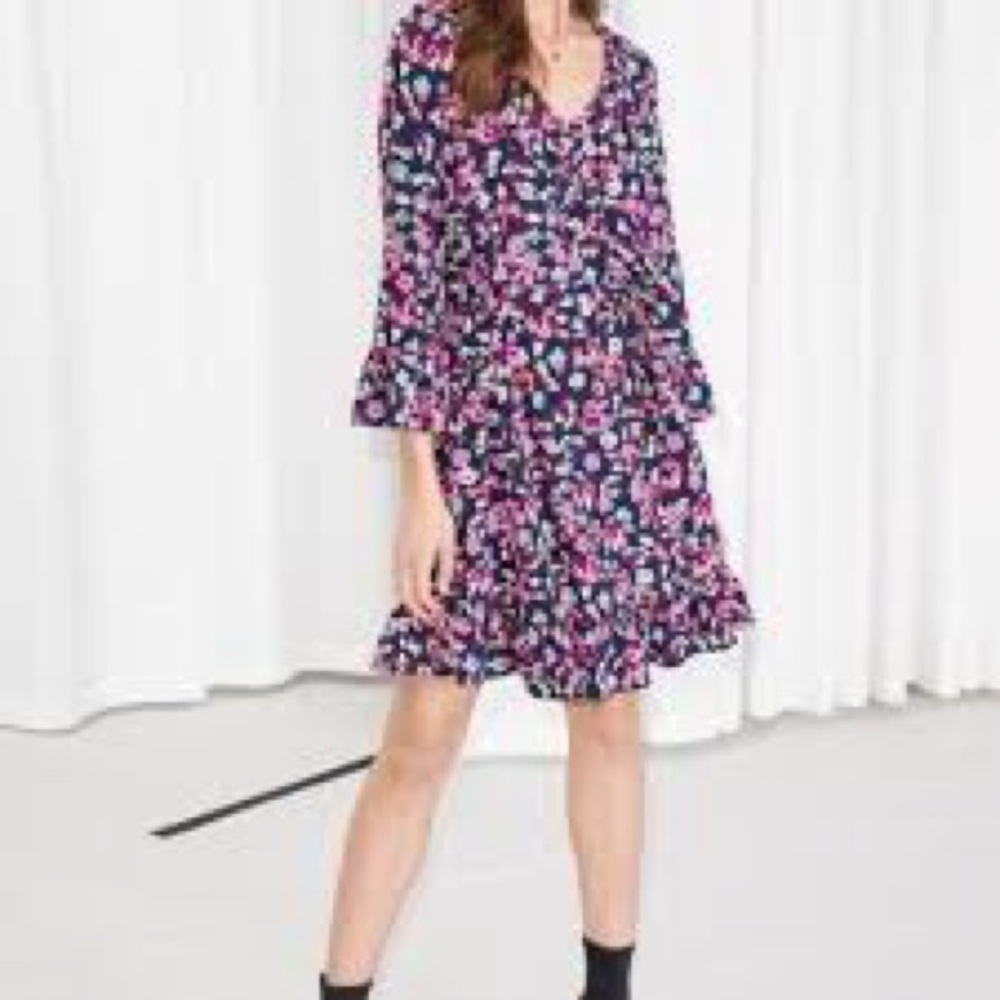 Floral Ruffle Dress &‎ Other Stories NWOT Size Two